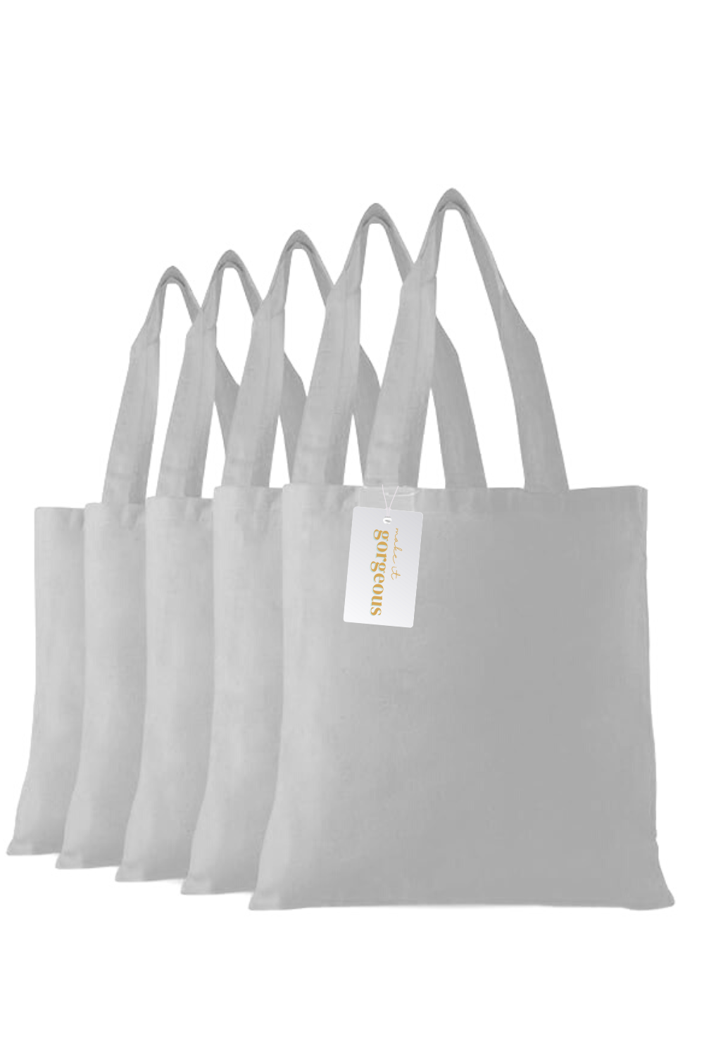 5 Pack Premium Colour cotton twill tote bags – Make It Gorgeous