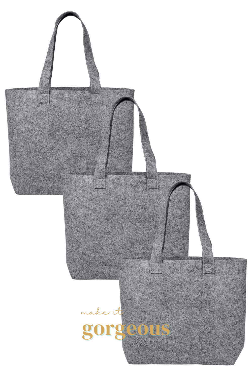 RPET Felt fabric Shopper Tote Bag Large