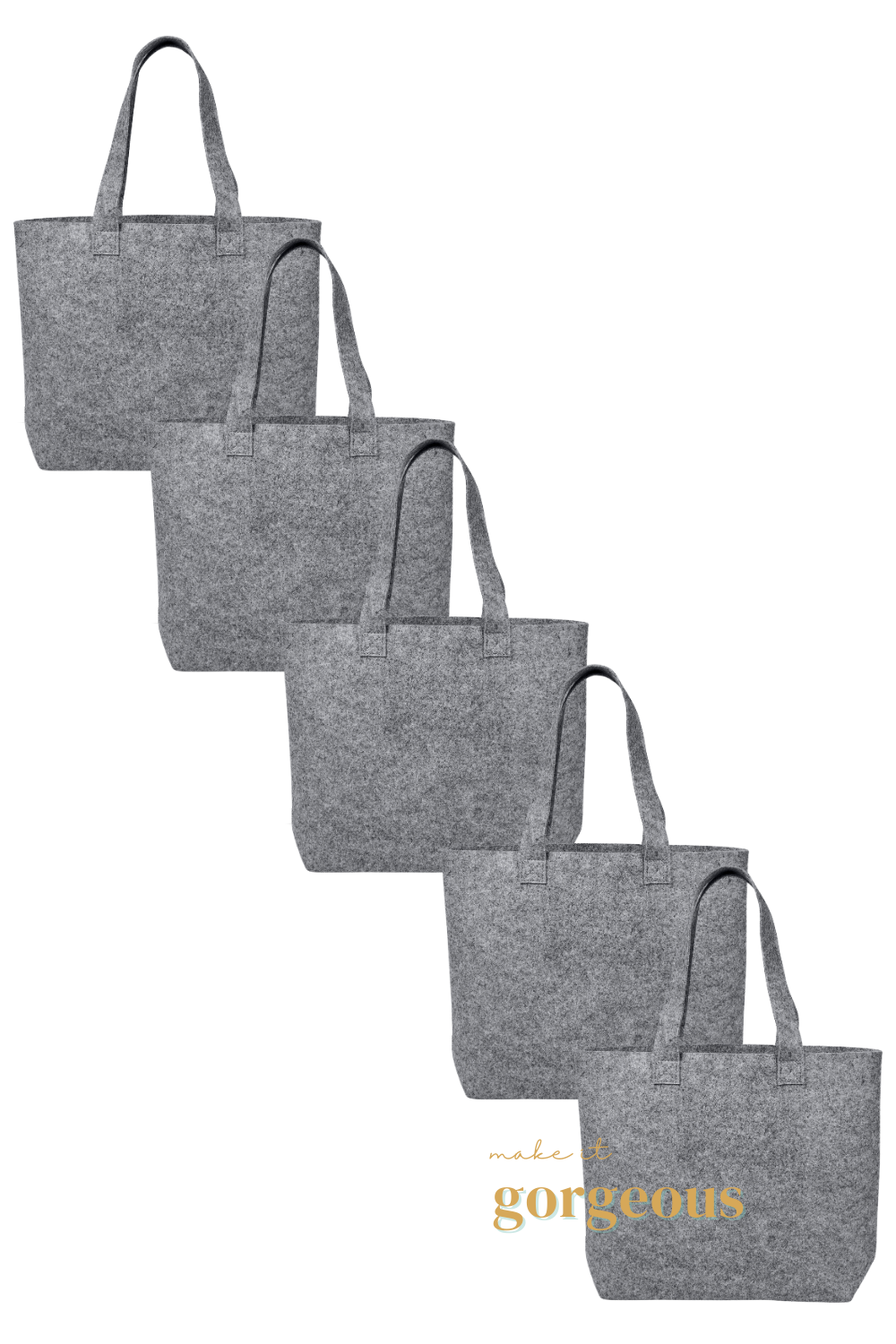 RPET Felt fabric Shopper Tote Bag Large