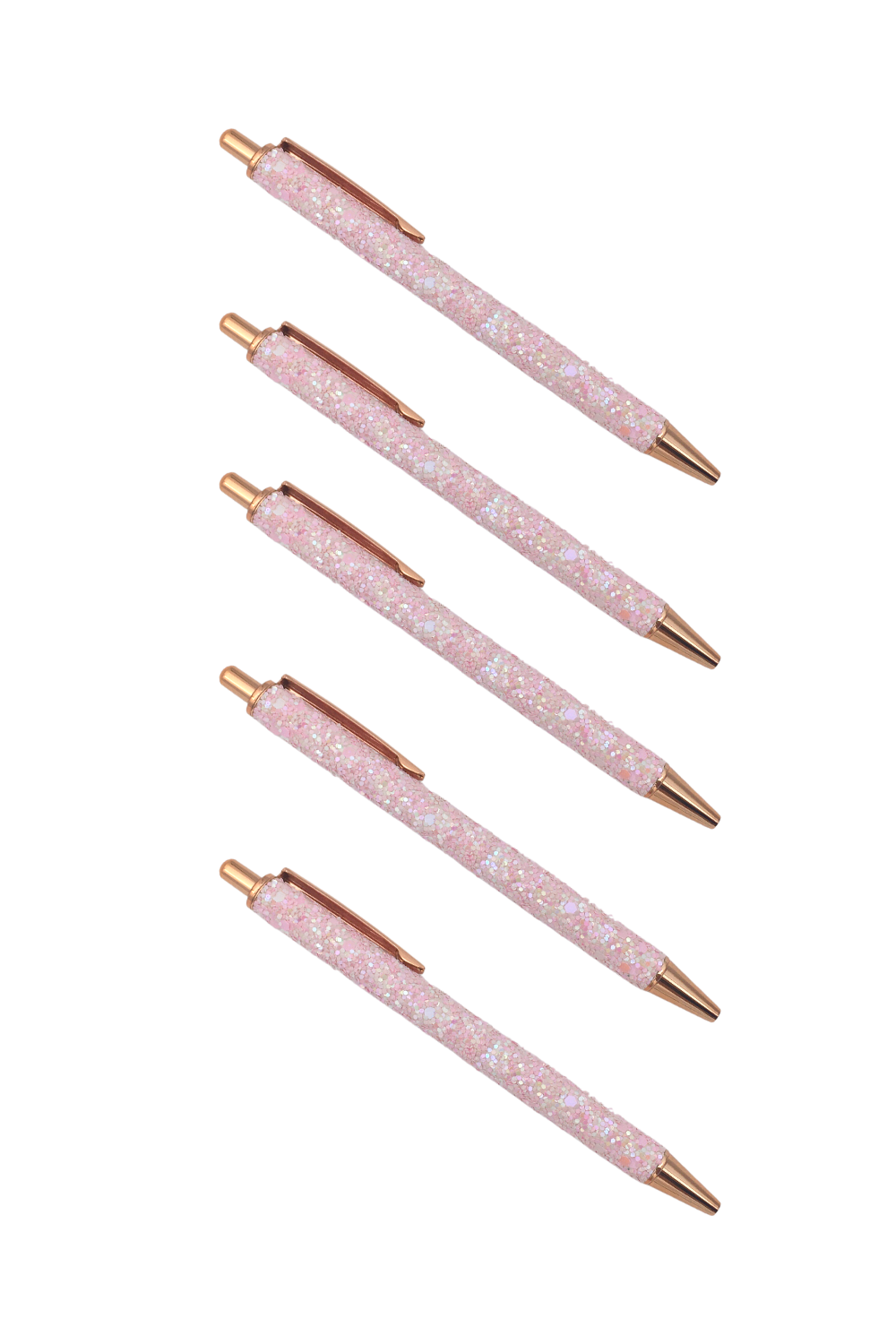 Chunky Glitter Finish Pens - Pale Pink & Rose Gold 10 pack