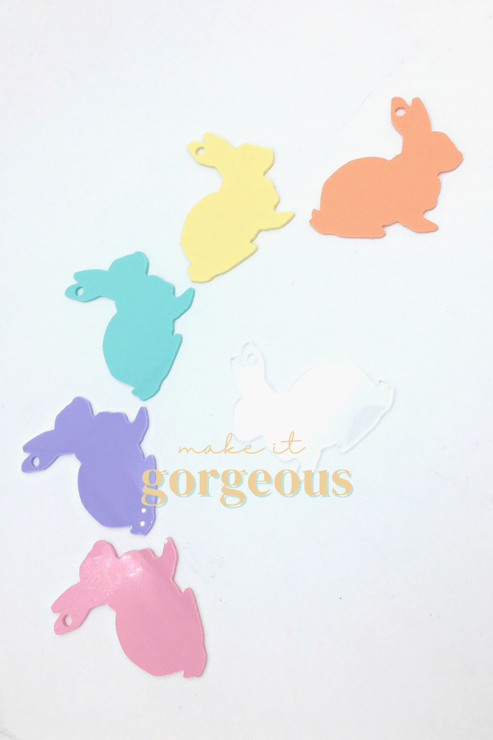 Pastel colour Acrylic Bunny 8cm across Blanks