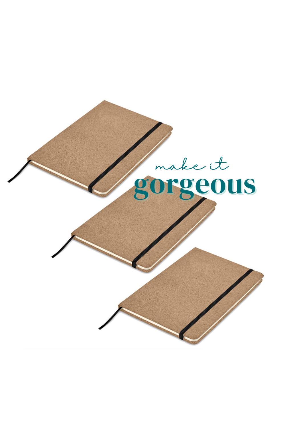 Always Summer Black Splash Cork Cover Notebook 3 pack