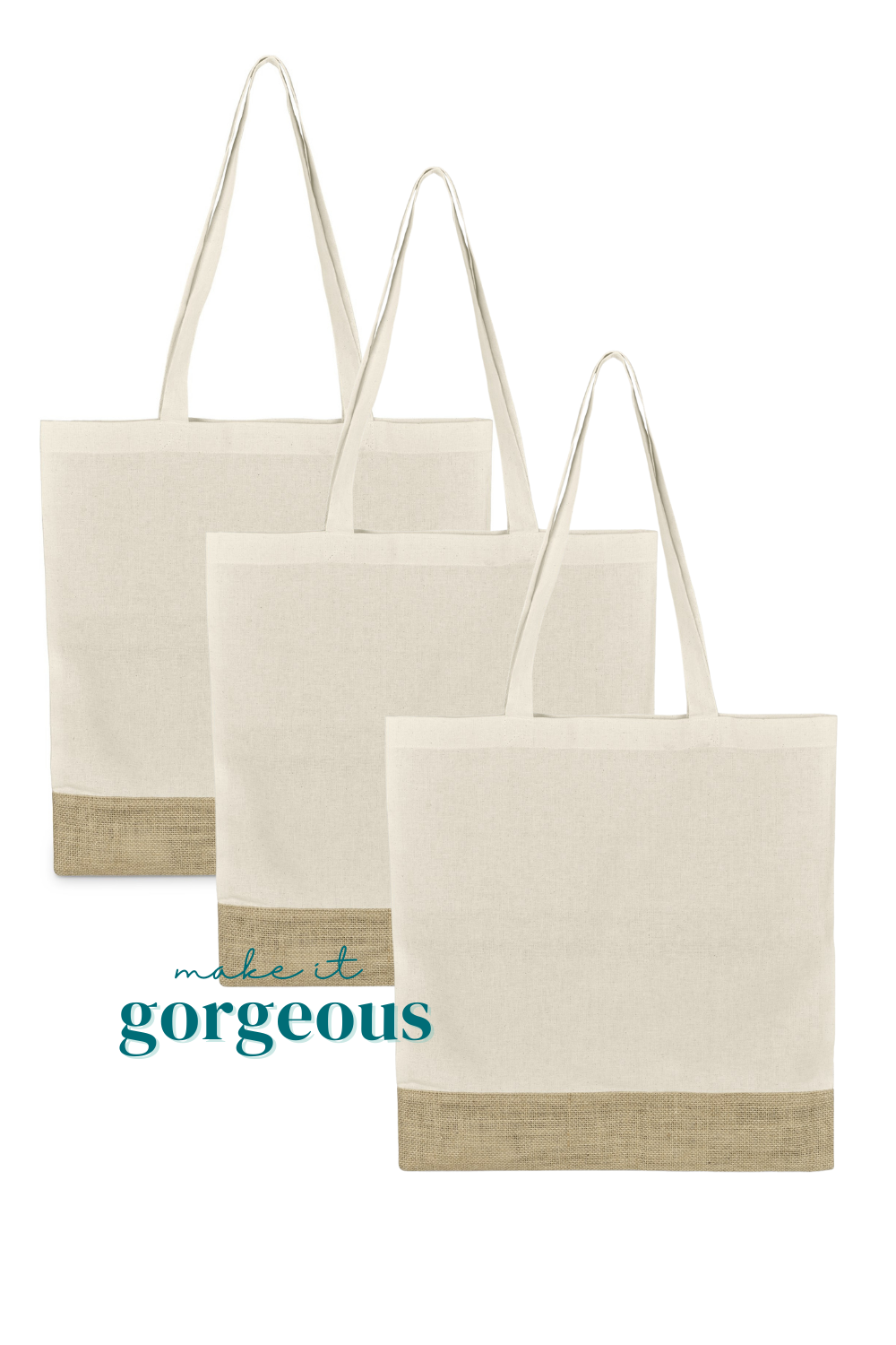 Cotton & Jute Panel Classic Shopper Tote Bag