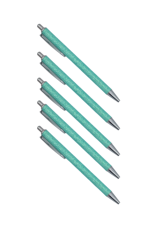 Glitter Finish Pens - Aquamarine 10 pack
