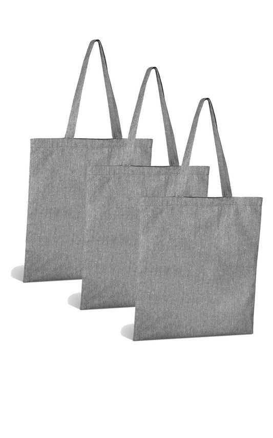 100% Cotton Grey Tote Bag